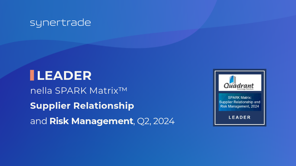 Synertrade nominata leader nella SPARK Matrix™ Supplier Relationship and Risk Management di Quadrant Knowledge Solutions